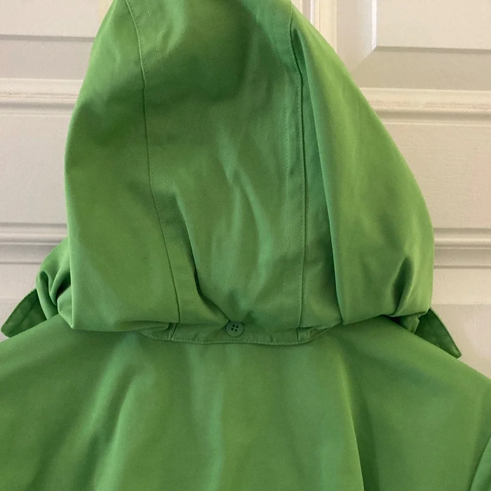 Michael Kors Trench Coat/Snap Front/Tie Belt/Detachable Hood/Green/Large/NEW! - Picture 7 of 7